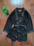 BLACK FLORAL DETAIL SHEER VINTAGE Y2K ROBE