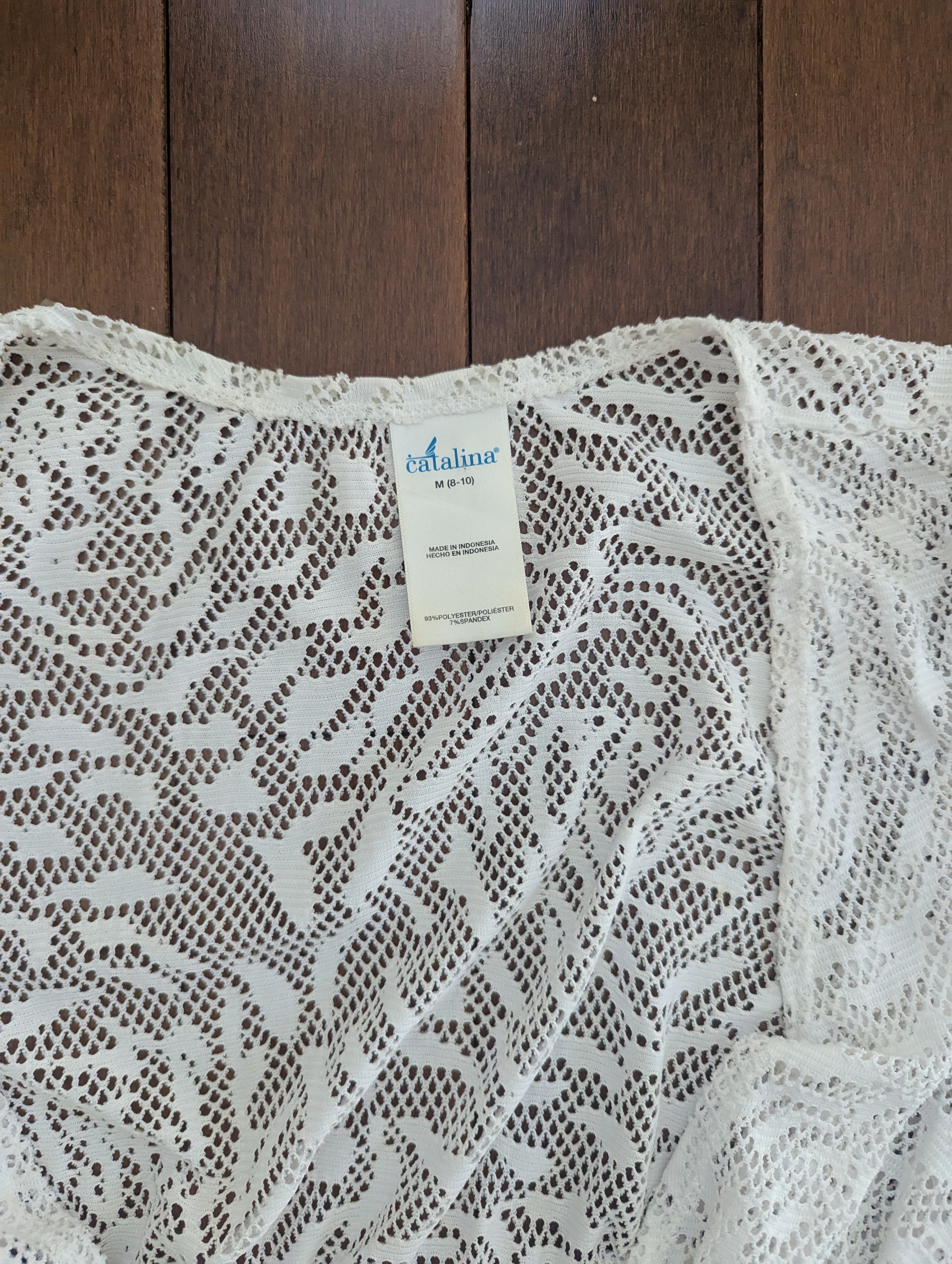 SHEER EYELET DETAIL VINTAGE SWIMSUIT COVER UP