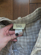 NEUTRAL GINGHAM PRINT VINTAGE 1990s TROUSER SHORTS