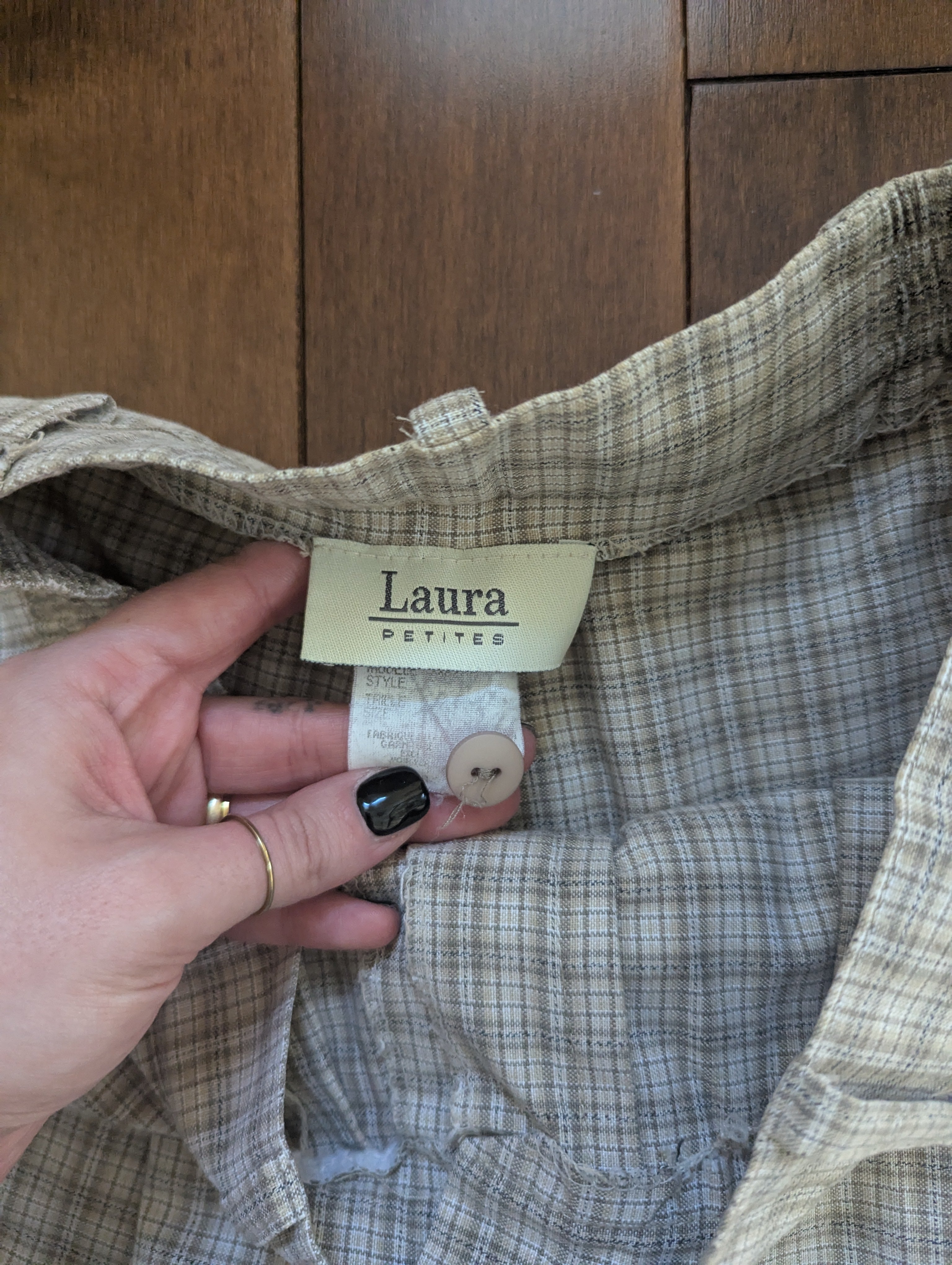 NEUTRAL GINGHAM PRINT VINTAGE 1990s TROUSER SHORTS