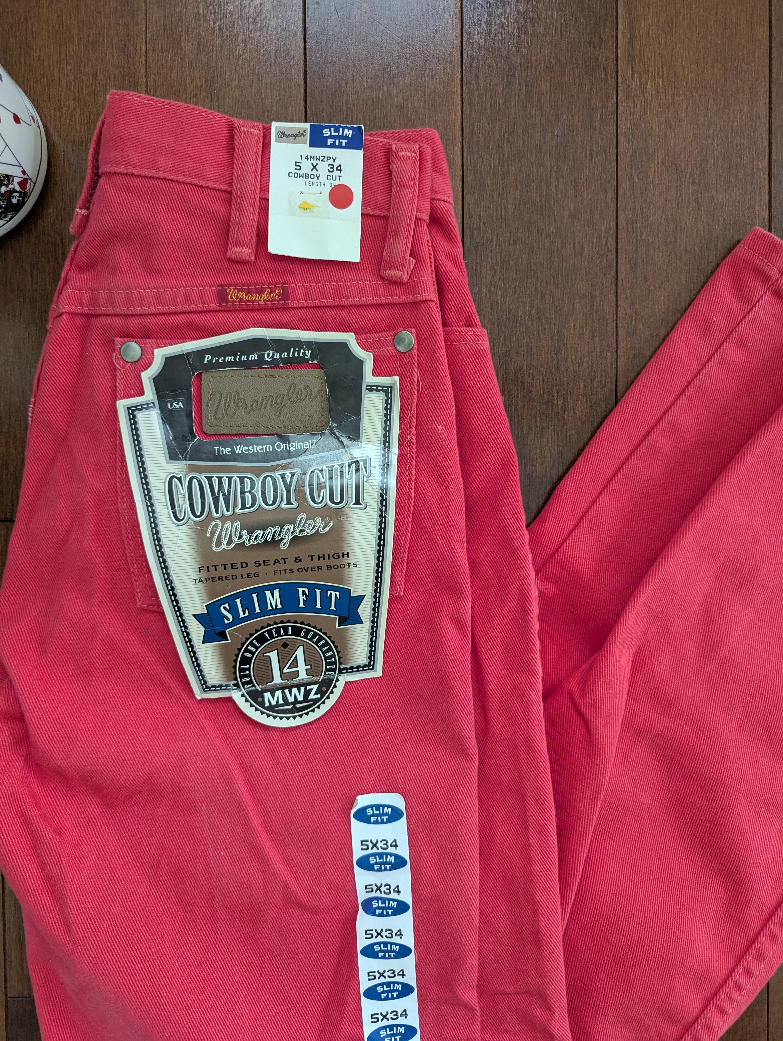 WRANGLER 1980s RED WASH VINTAGE DEADSTOCK COWBOY CUT JEANS