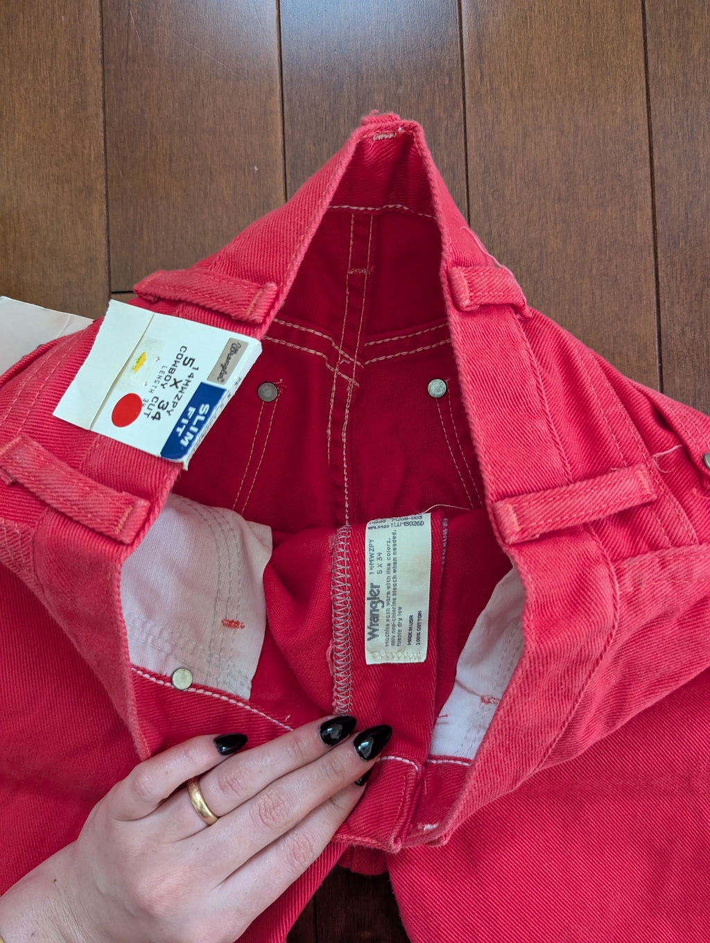 WRANGLER 1980s RED WASH VINTAGE DEADSTOCK COWBOY CUT JEANS