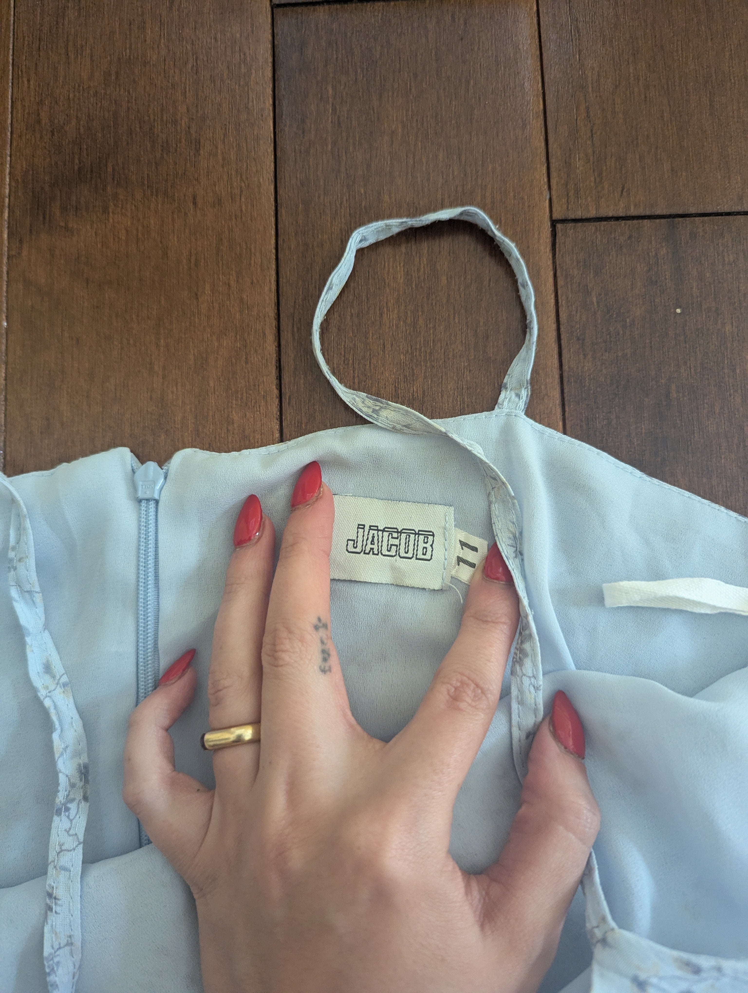 JACOB Y2K 2000s VINTAGE BABY BLUE DITSY FLORAL DRESS