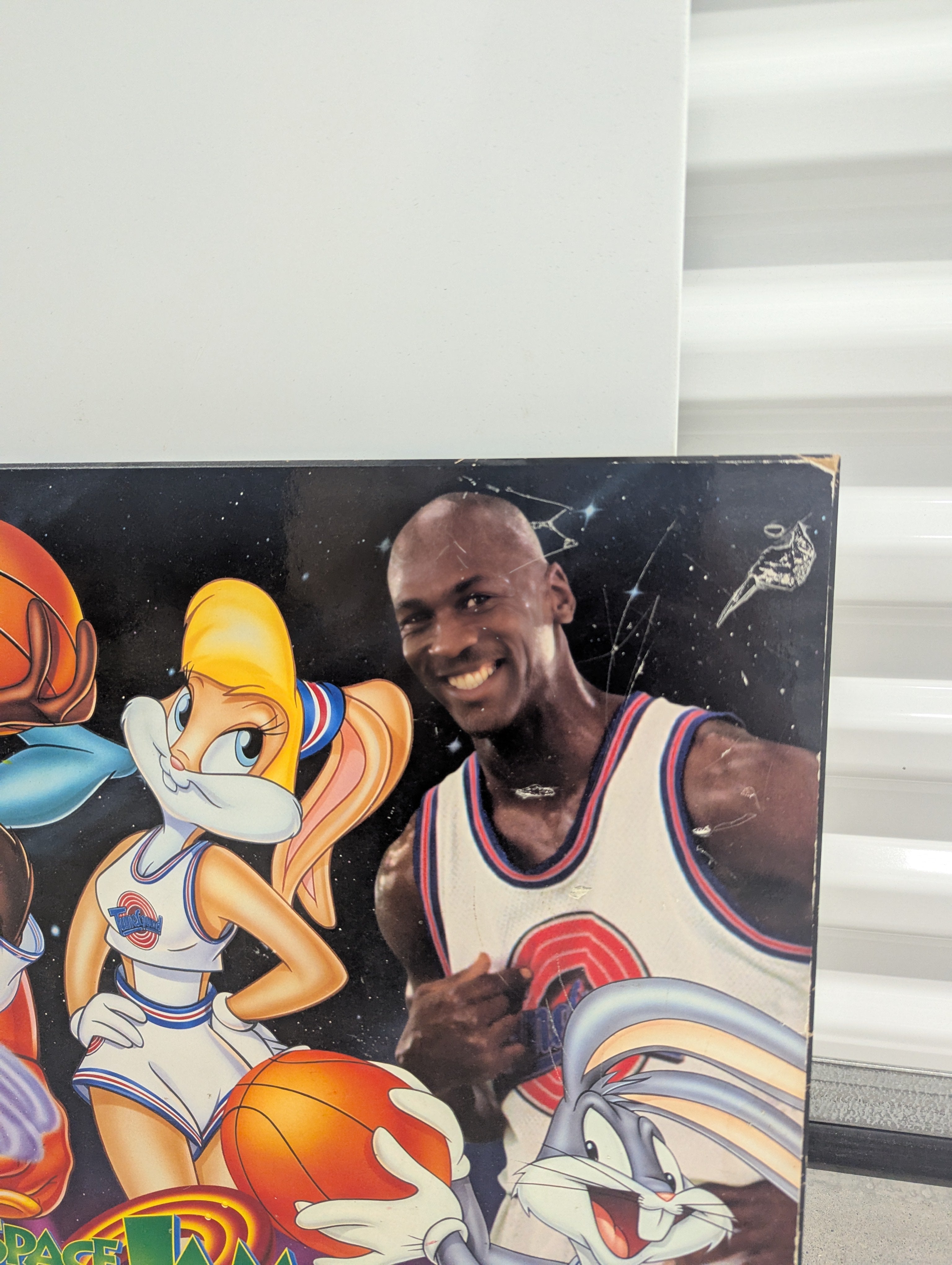 LOONEY TUNES SPACE JAM VINTAGE 1996 WOODEN POSTER