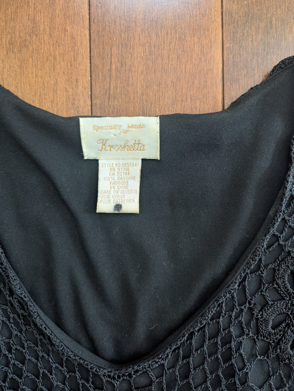 SPECIALLY MADE FOR KROSHUTTA VINTAGE BLACK CROCHET DRESS