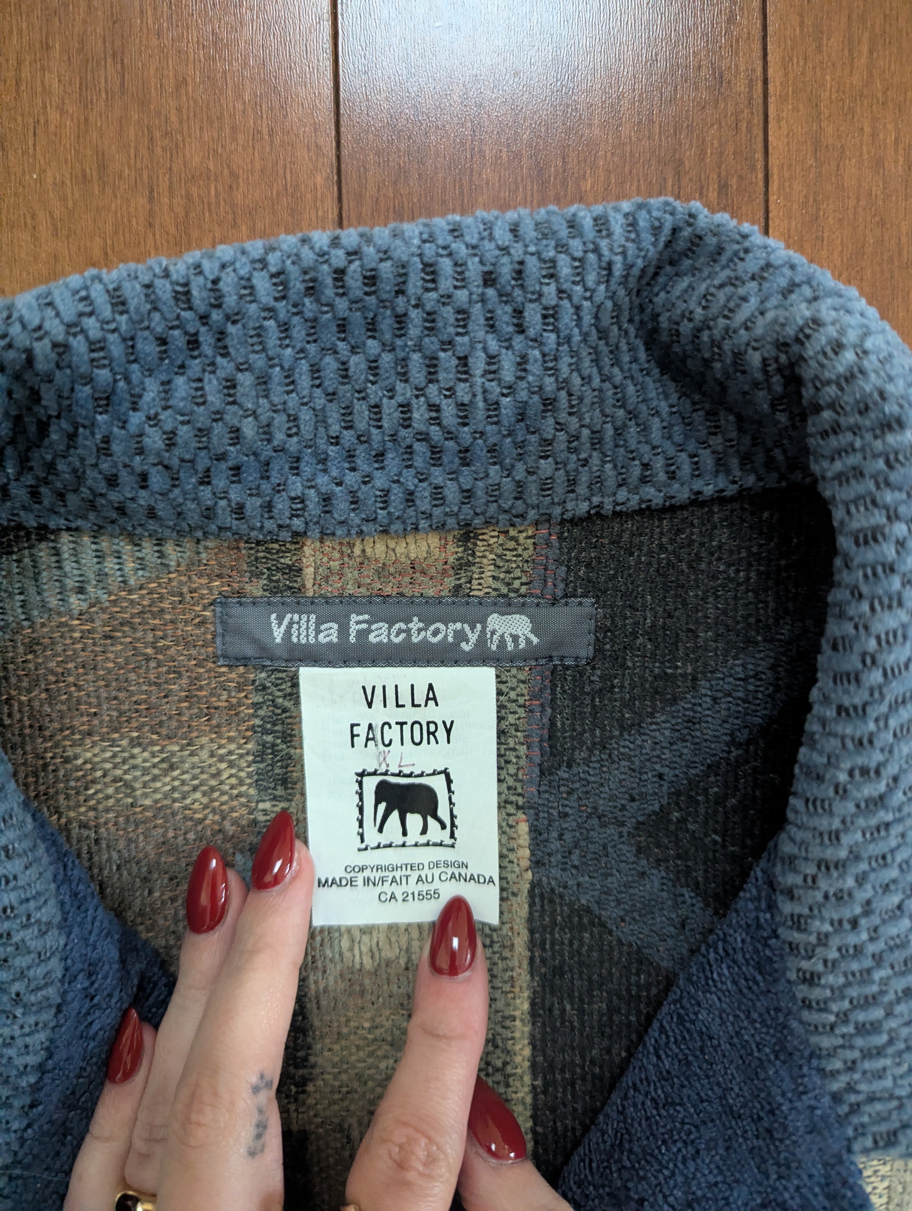 VILLA FACTORY AZTEC PATCHWORK VINTAGE 1990s DENIM JACKET