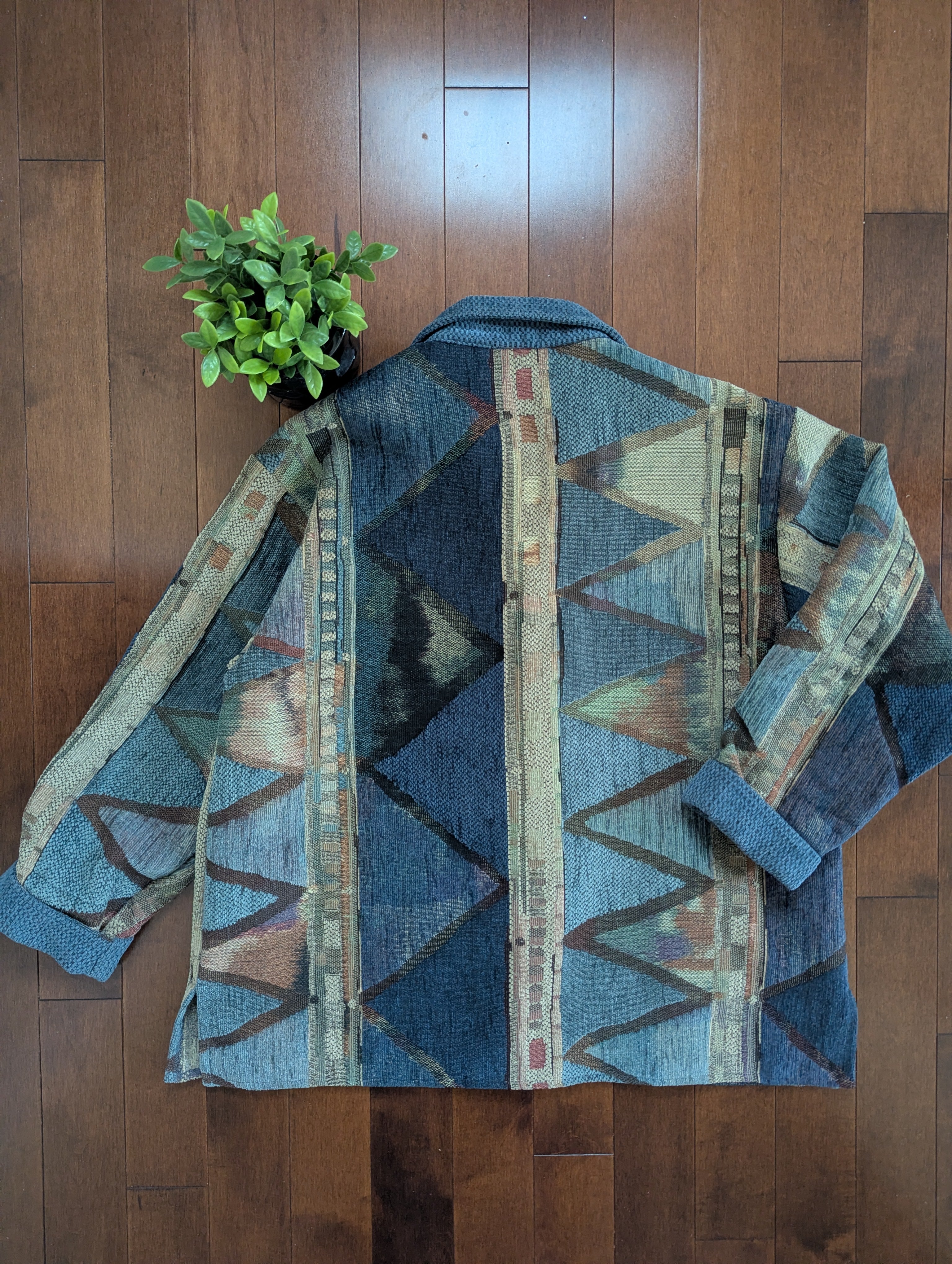VILLA FACTORY AZTEC PATCHWORK VINTAGE 1990s DENIM JACKET