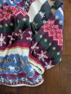 ALFRED DUNNER NATURE PRINT VINTAGE FLEECE ZIP UP SWEATSHIRT