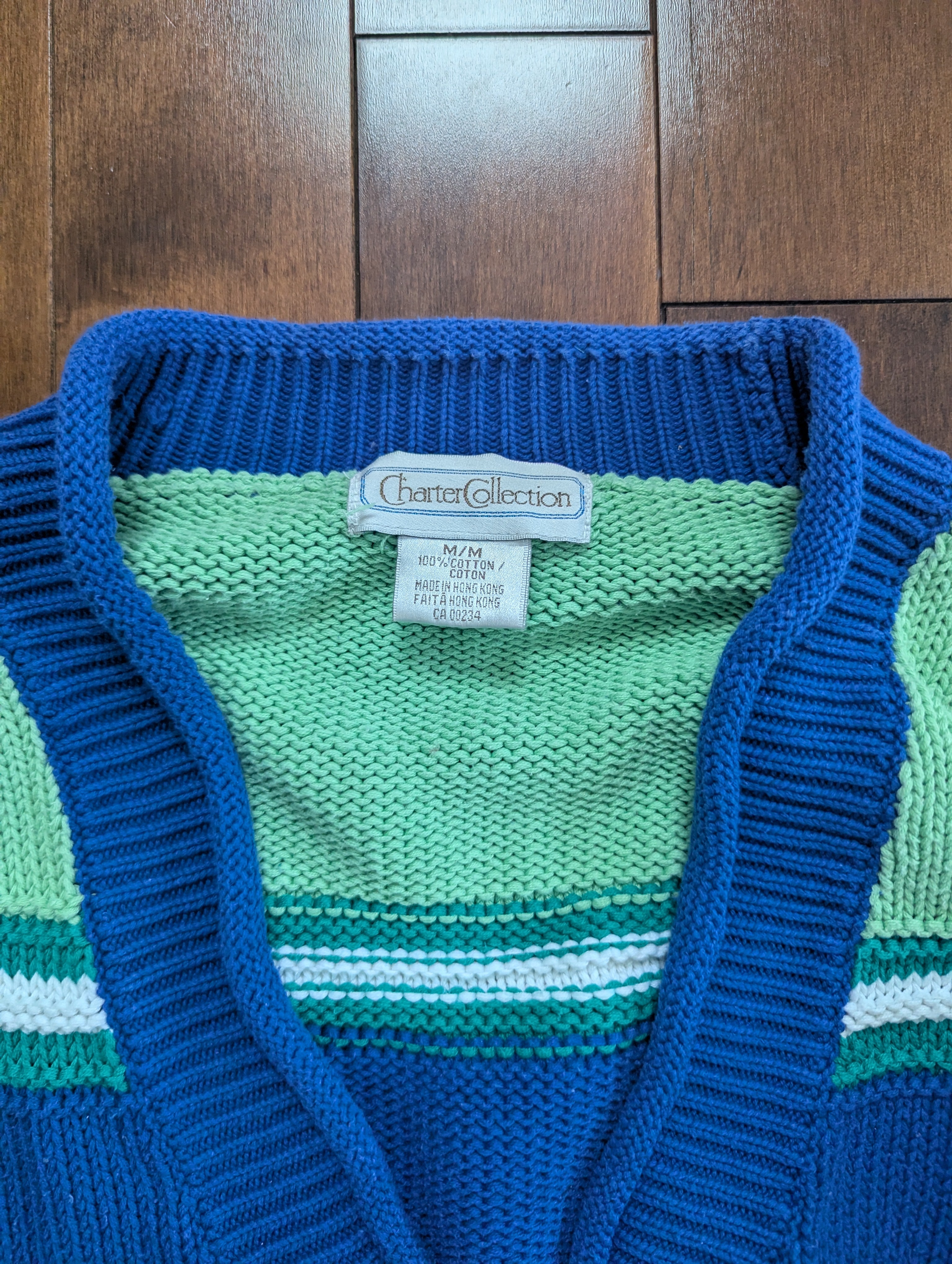 COLORBLOCK VINTAGE CHUNKY KNIT CARDIGAN  SWEATER