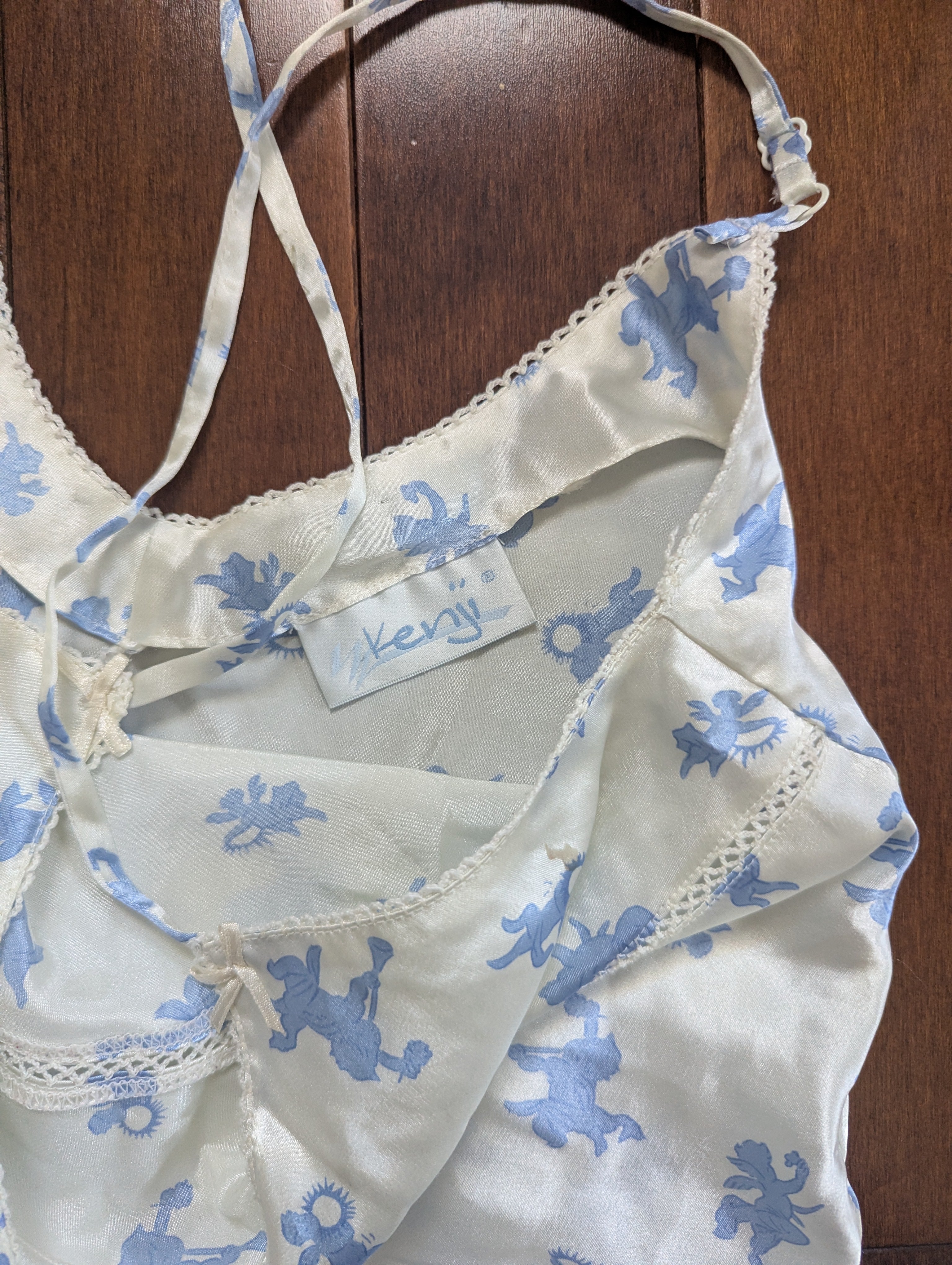 CUPID ANGELS VINTAGE 1990s SATIN SLEEP LOUNGE SET