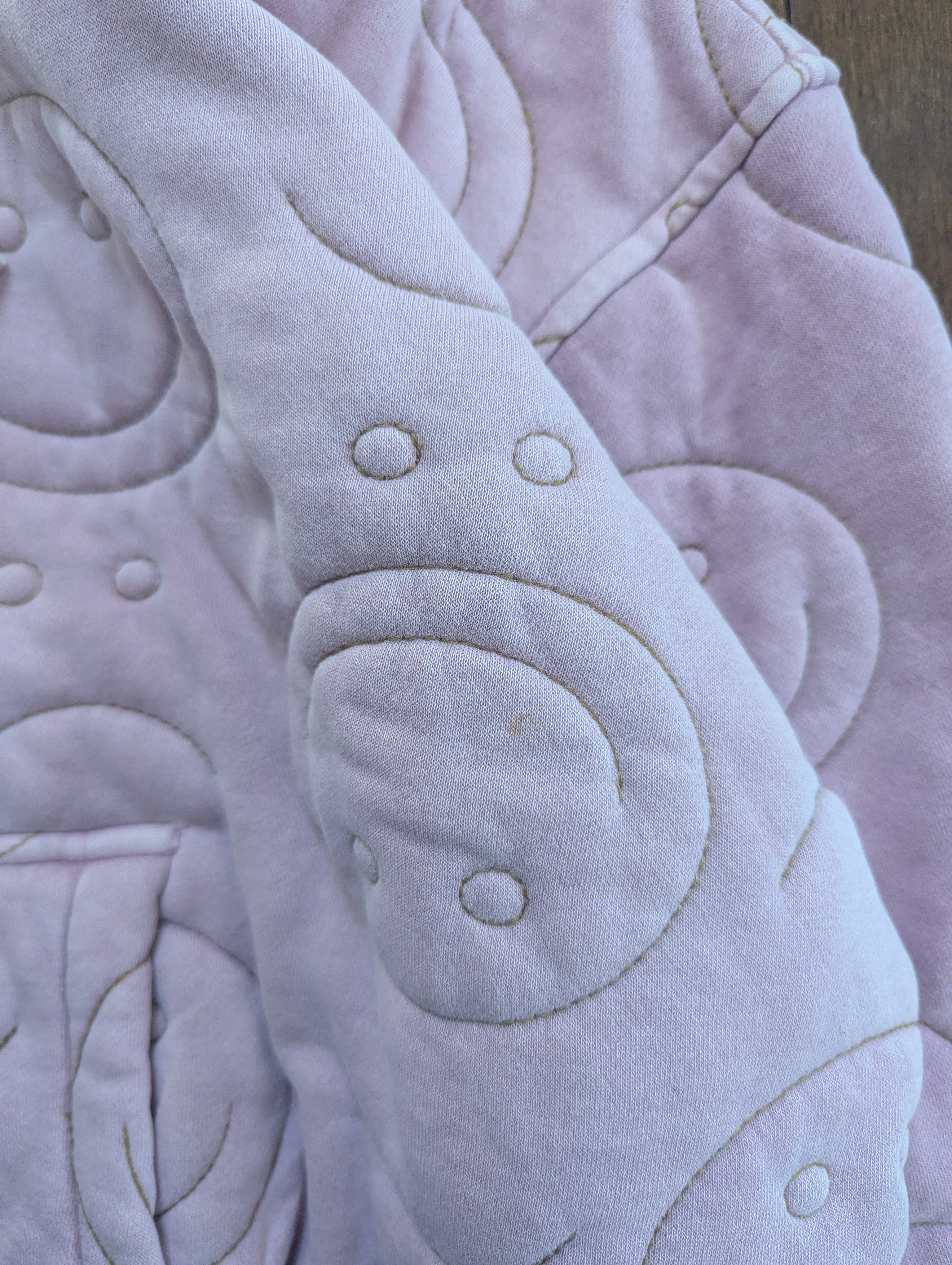 BDG URBAN OUTFITTERS SMILEY QUILTED ZIP UP HOODIE