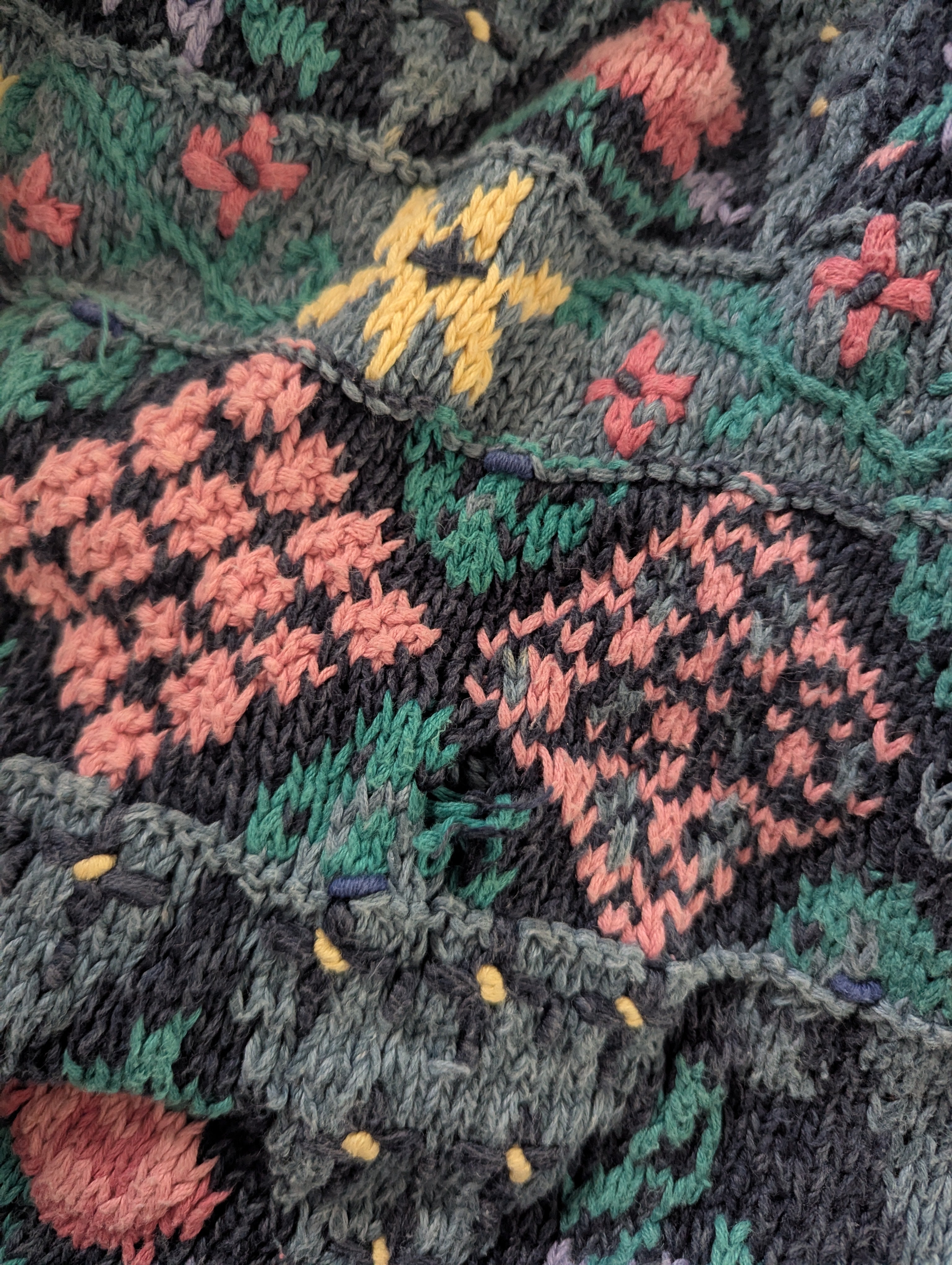 CLIMAX BY SACHA FLORAL CHUNKY KNIT VINTAGE 1990s SWEATER