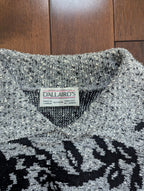 D'ALLAIRD'S FLORAL COLLARED VINTAGE KNIT SWEATER