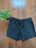 BASIC BLACK VINTAGE COTTON SWEATSHORTS
