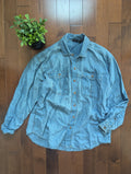 DENIM LINEN VINTAGE BUTTON UP SHIRT