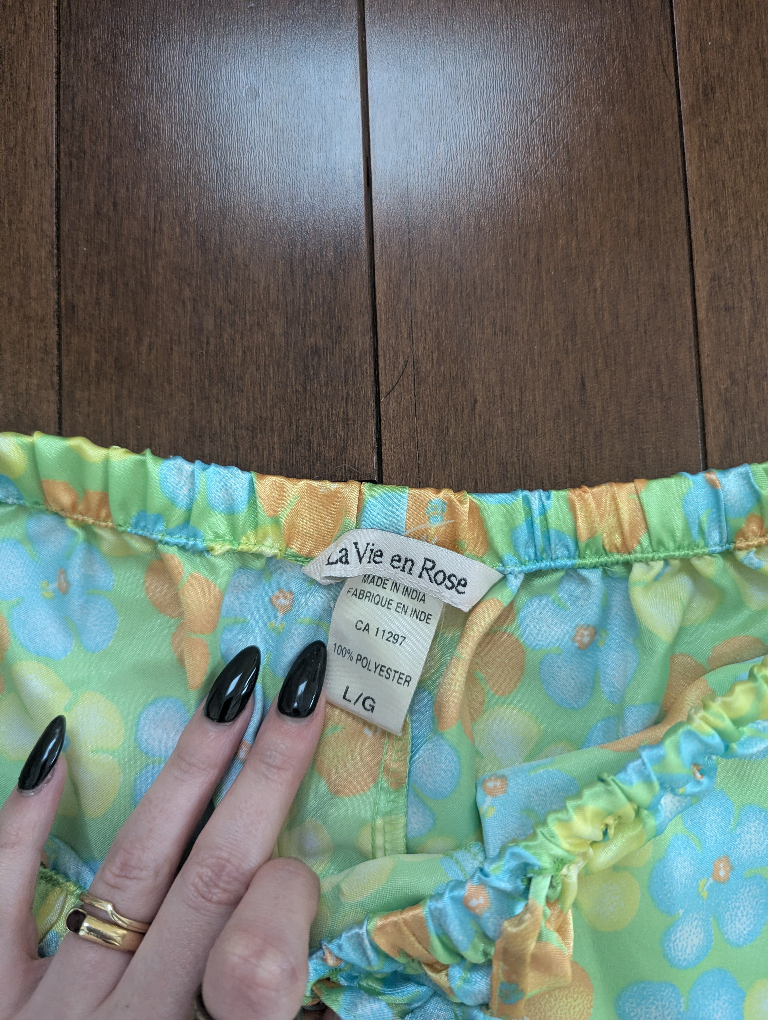 RETRO Y2K SATIN FLORAL PANTS
