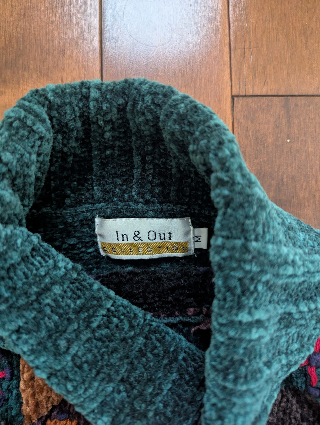 90s CHENILLE PATCHWORK VINTAGE TURTLENECK SWEATER