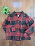 PLAID FLANNEL SOFT KNIT VINTAGE CARDIGAN SWEATER