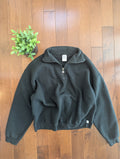 RUSSELL ATHLETIC VINTAGE BLACK QUARTER ZIP SWEATSHIRT