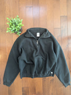 RUSSELL ATHLETIC VINTAGE BLACK QUARTER ZIP SWEATSHIRT