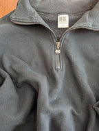 RUSSELL ATHLETIC VINTAGE BLACK QUARTER ZIP SWEATSHIRT