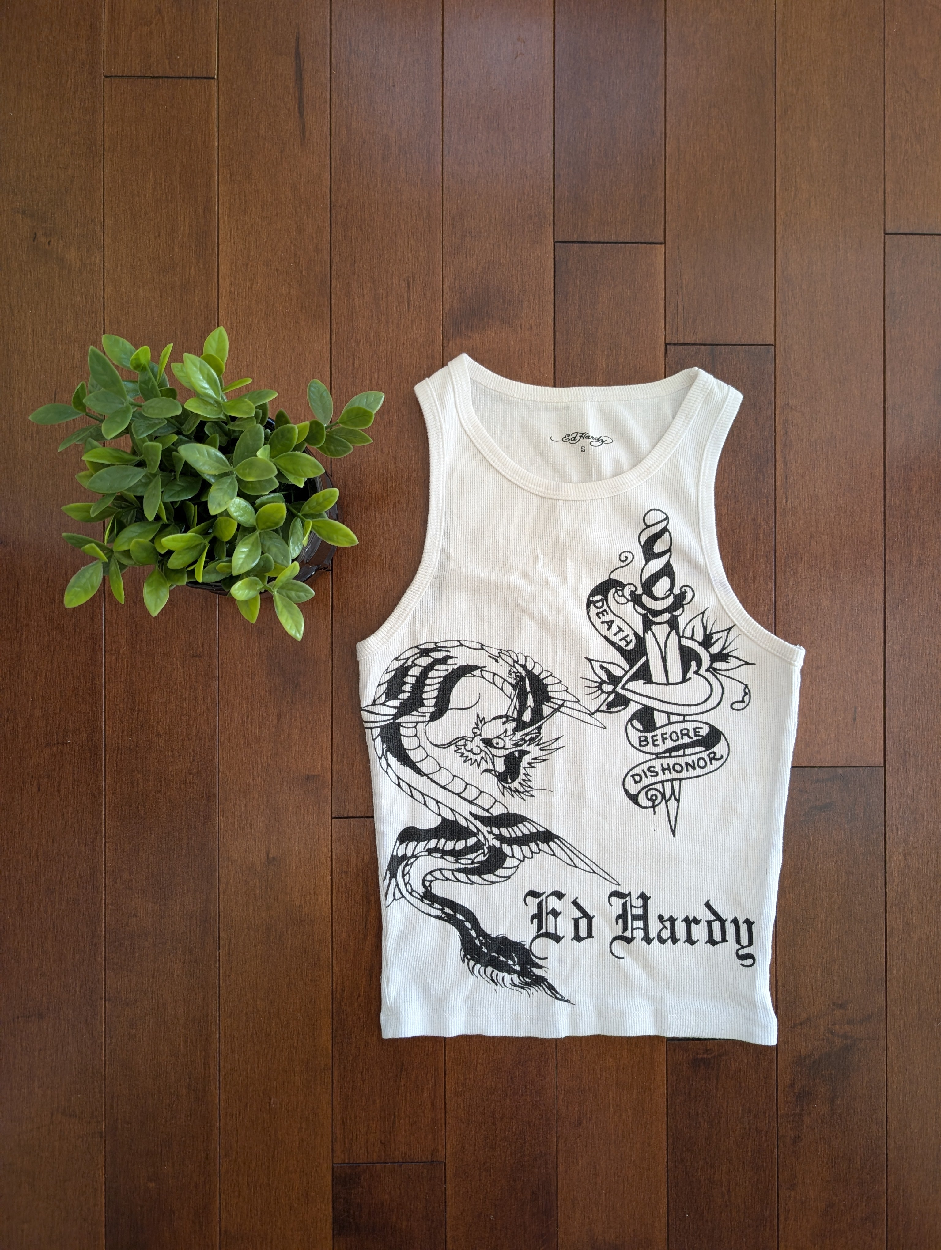 ED HARDY TATTOO PRINT VINTAGE Y2K TANK TOP