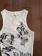 ED HARDY TATTOO PRINT VINTAGE Y2K TANK TOP