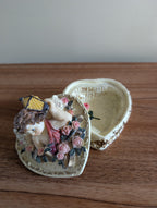 CHERUB ANGEL CUPID VINTAGE TRINKET BOX