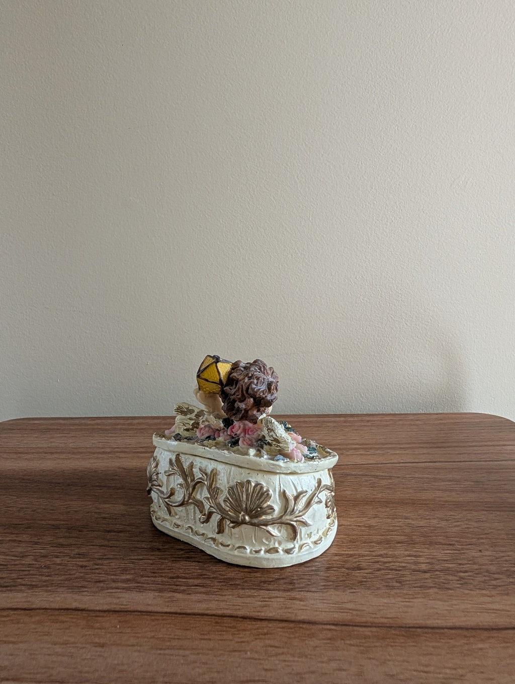 CHERUB ANGEL CUPID VINTAGE TRINKET BOX