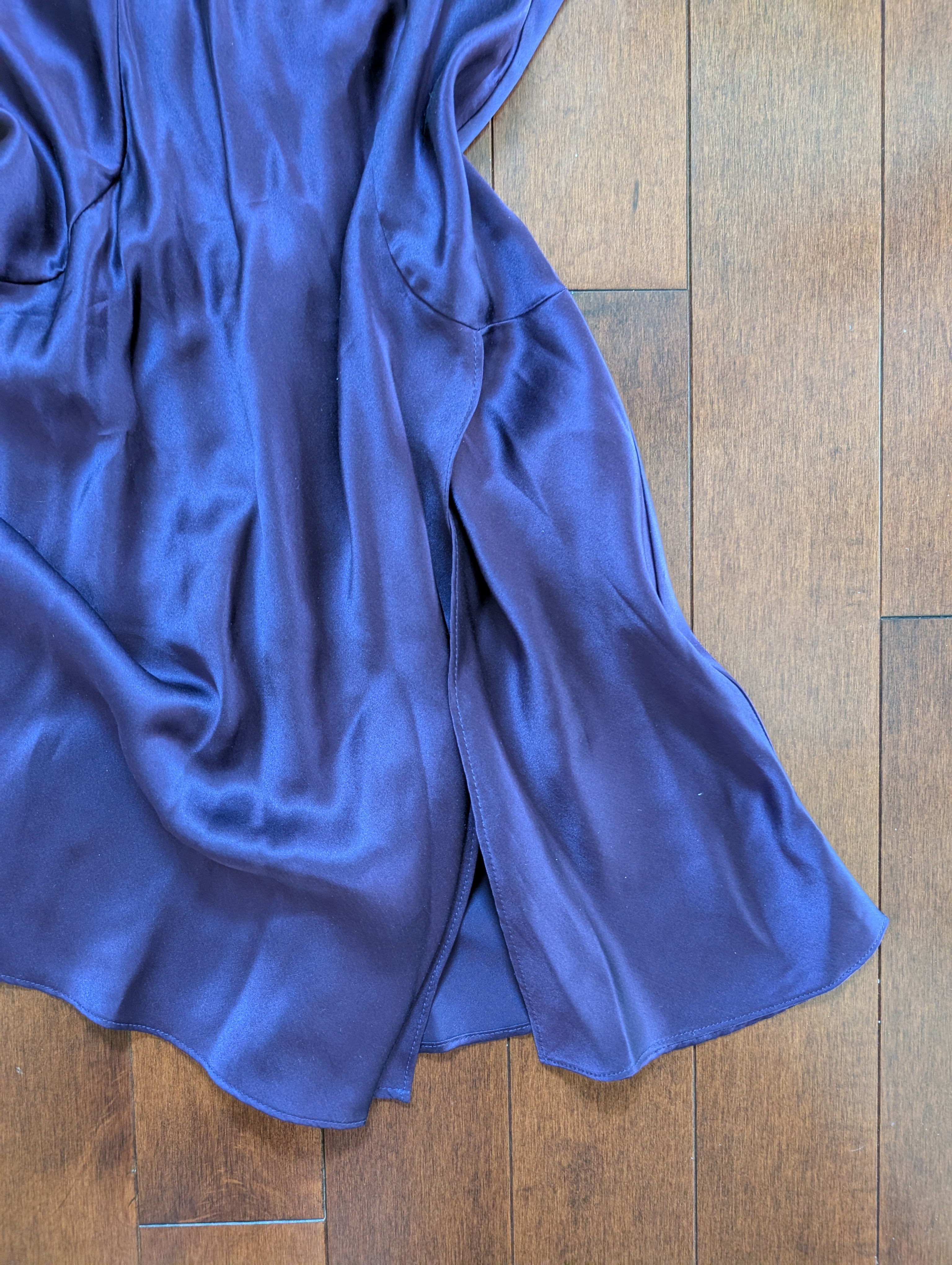 DEEP PURPLE VINTAGE SILK SLIP DRESS