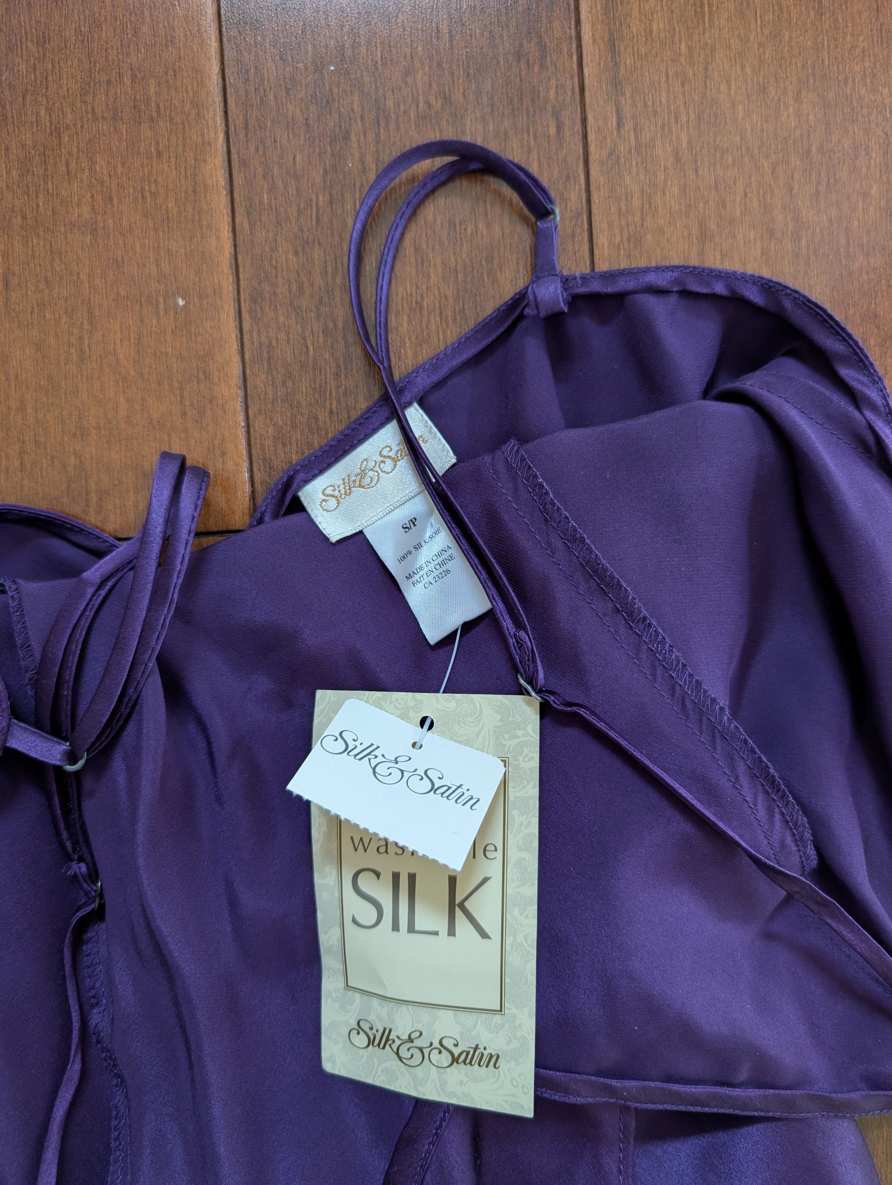 DEEP PURPLE VINTAGE SILK SLIP DRESS