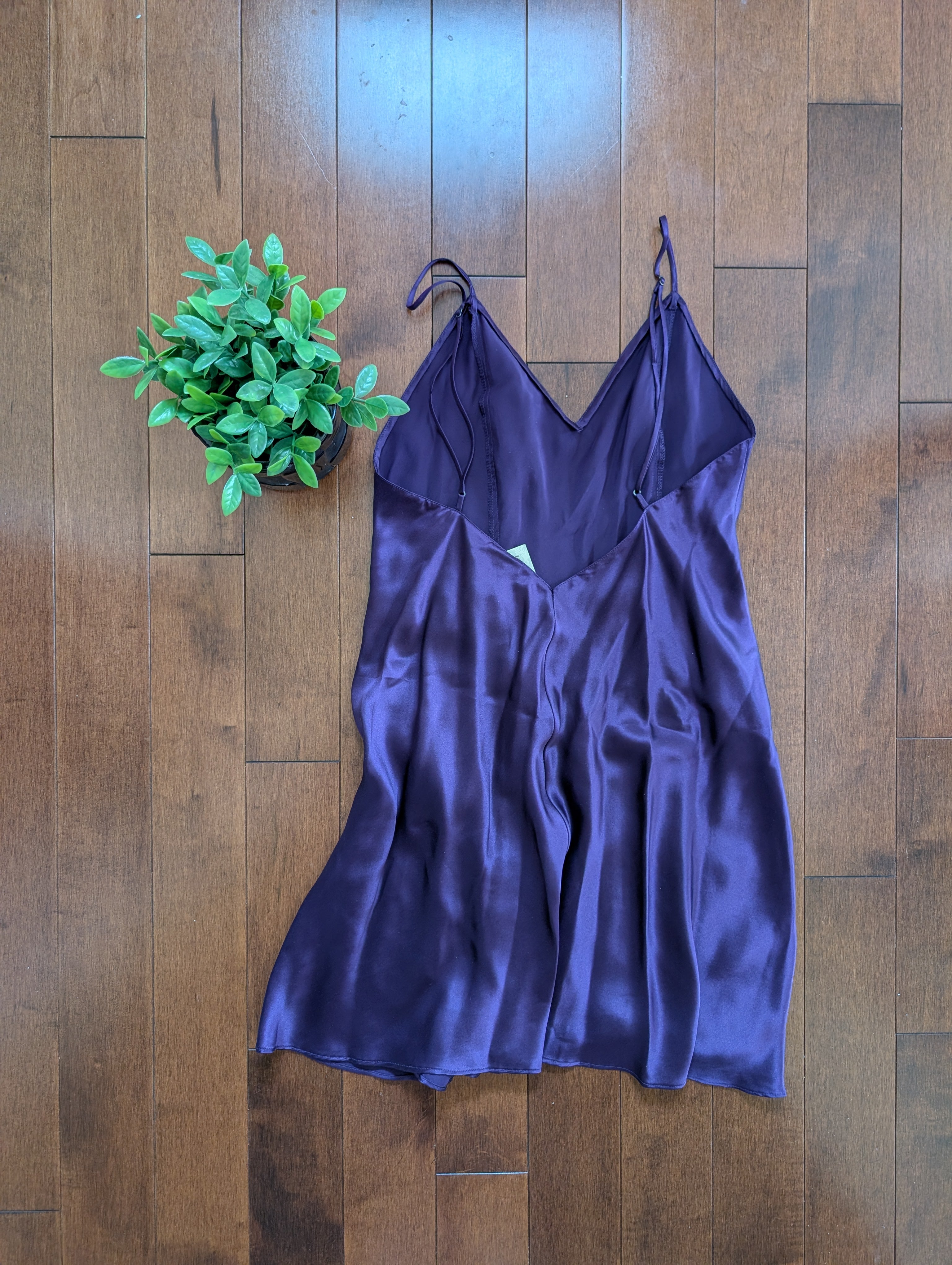 DEEP PURPLE VINTAGE SILK SLIP DRESS