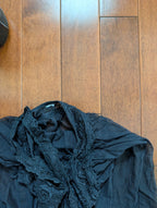 BLACK LACEY HALTER VINTAGE SLIP DRESS
