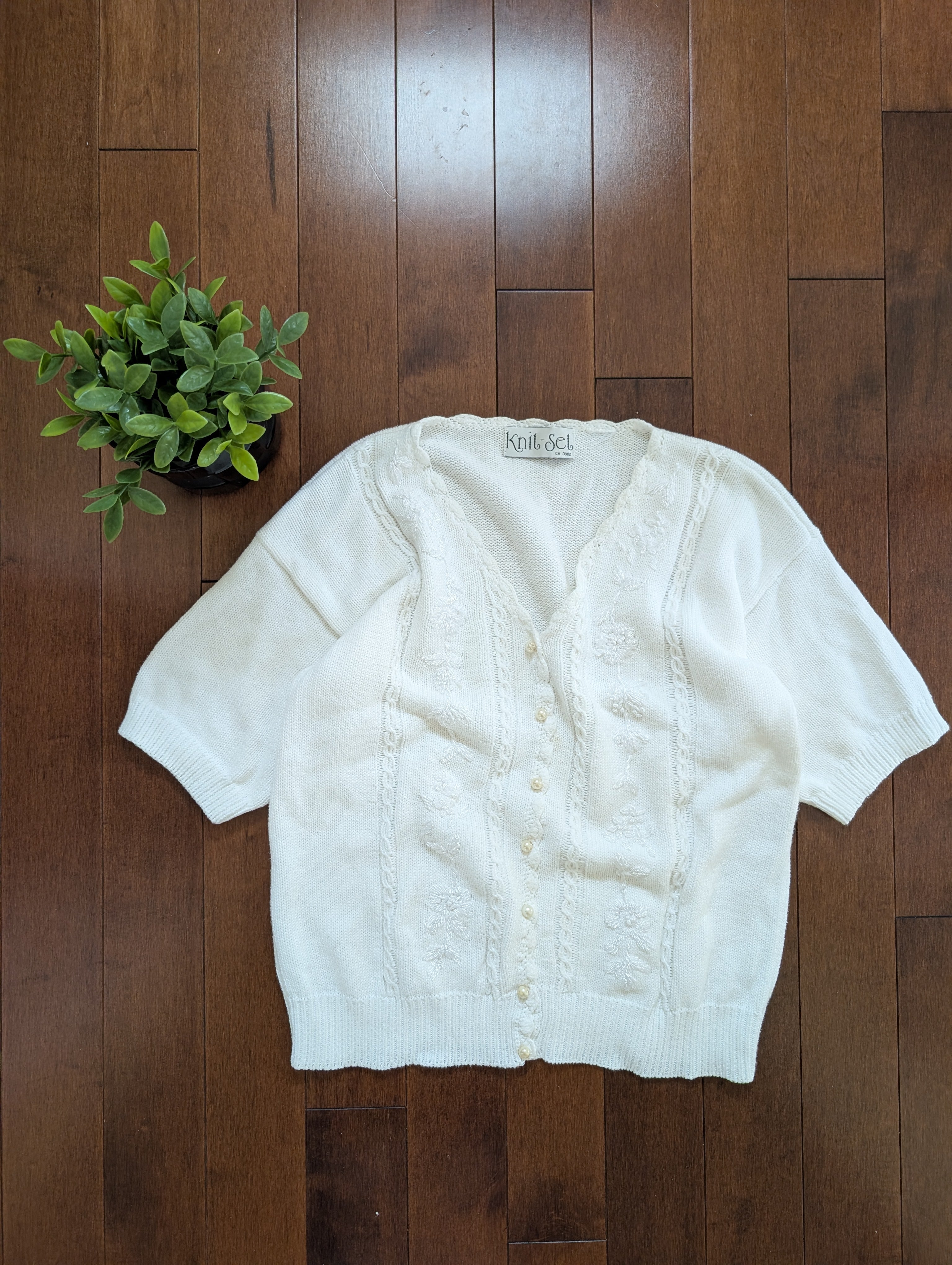 FLORAL KNIT VINTAGE CARDIGAN SWEATER TOP