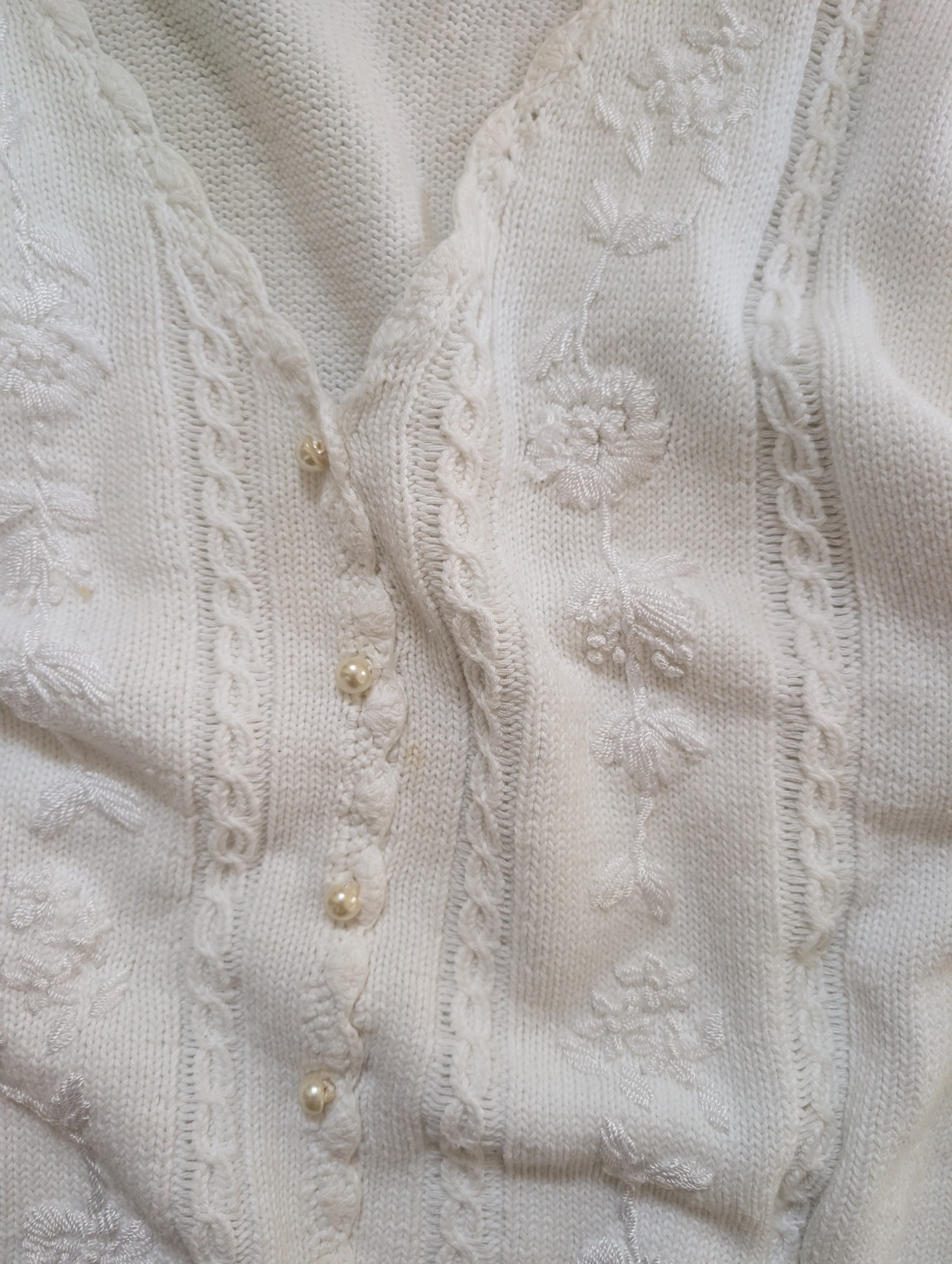 FLORAL KNIT VINTAGE CARDIGAN SWEATER TOP
