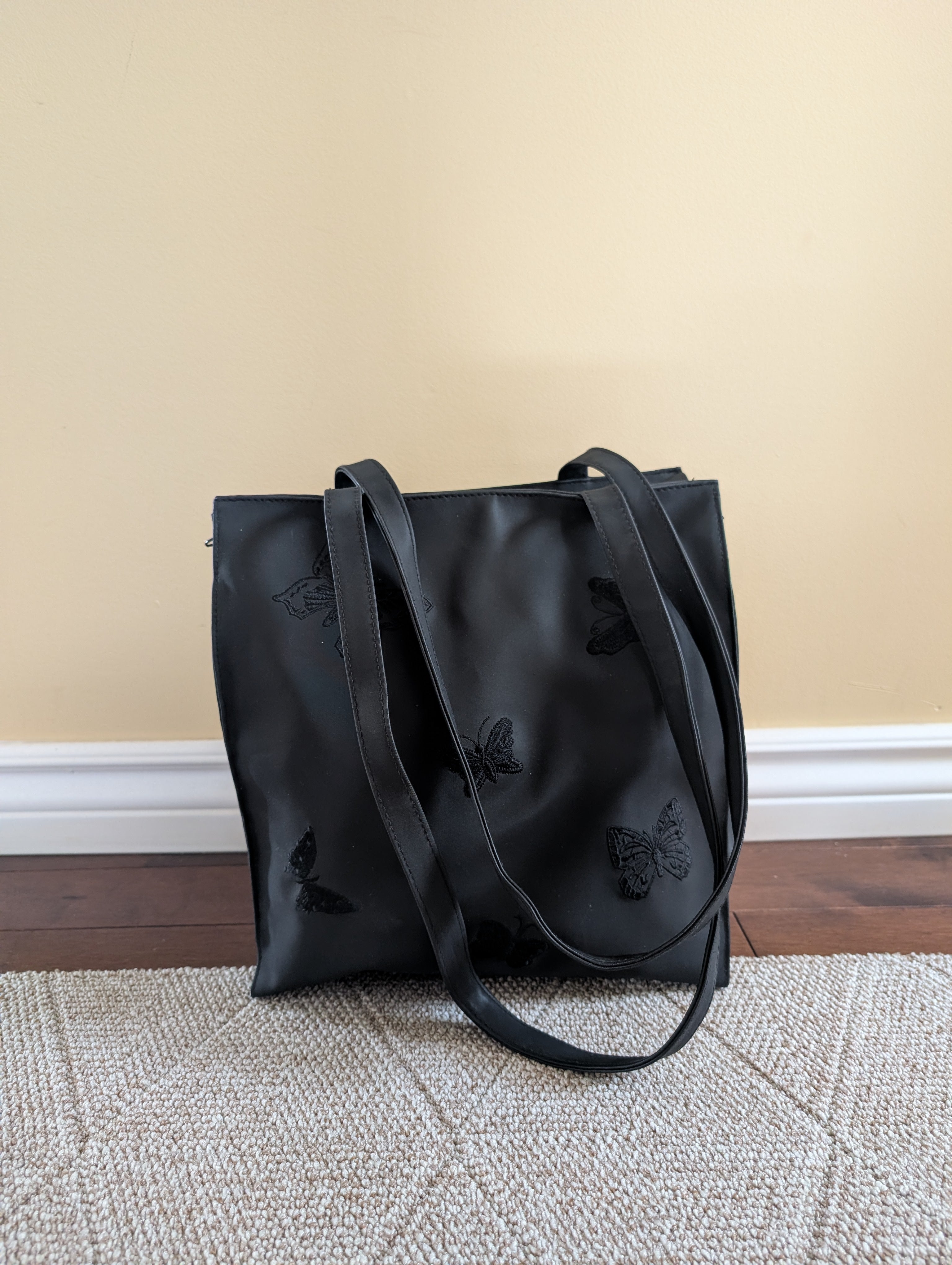 BUTTERFLY PRINT Y2K VINTAGE TOTE BAG