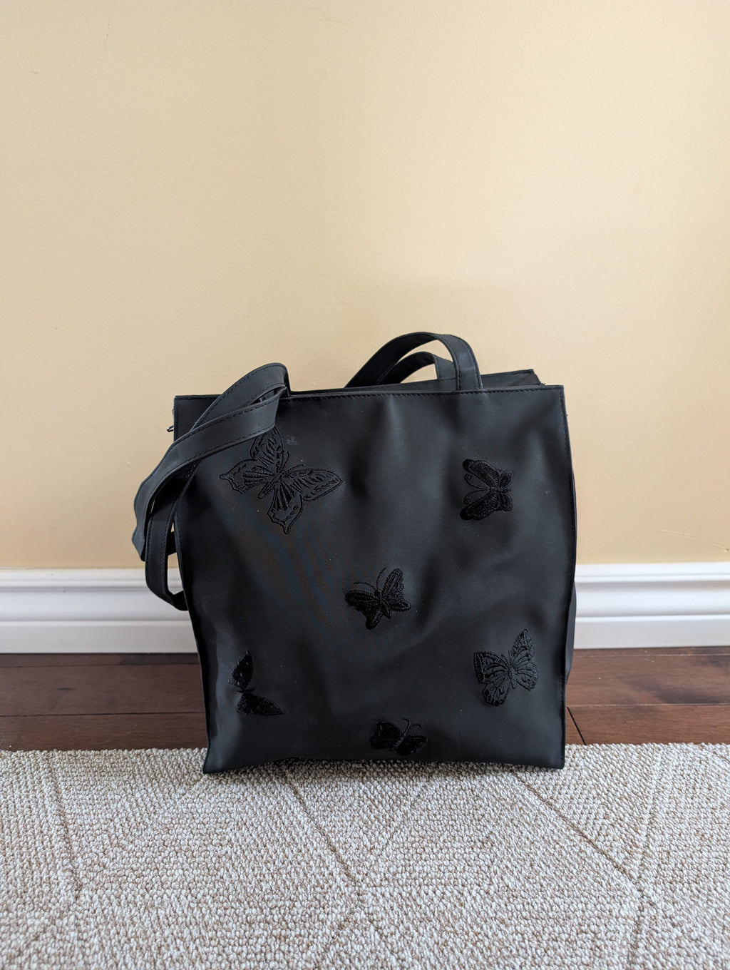 BUTTERFLY PRINT Y2K VINTAGE TOTE BAG