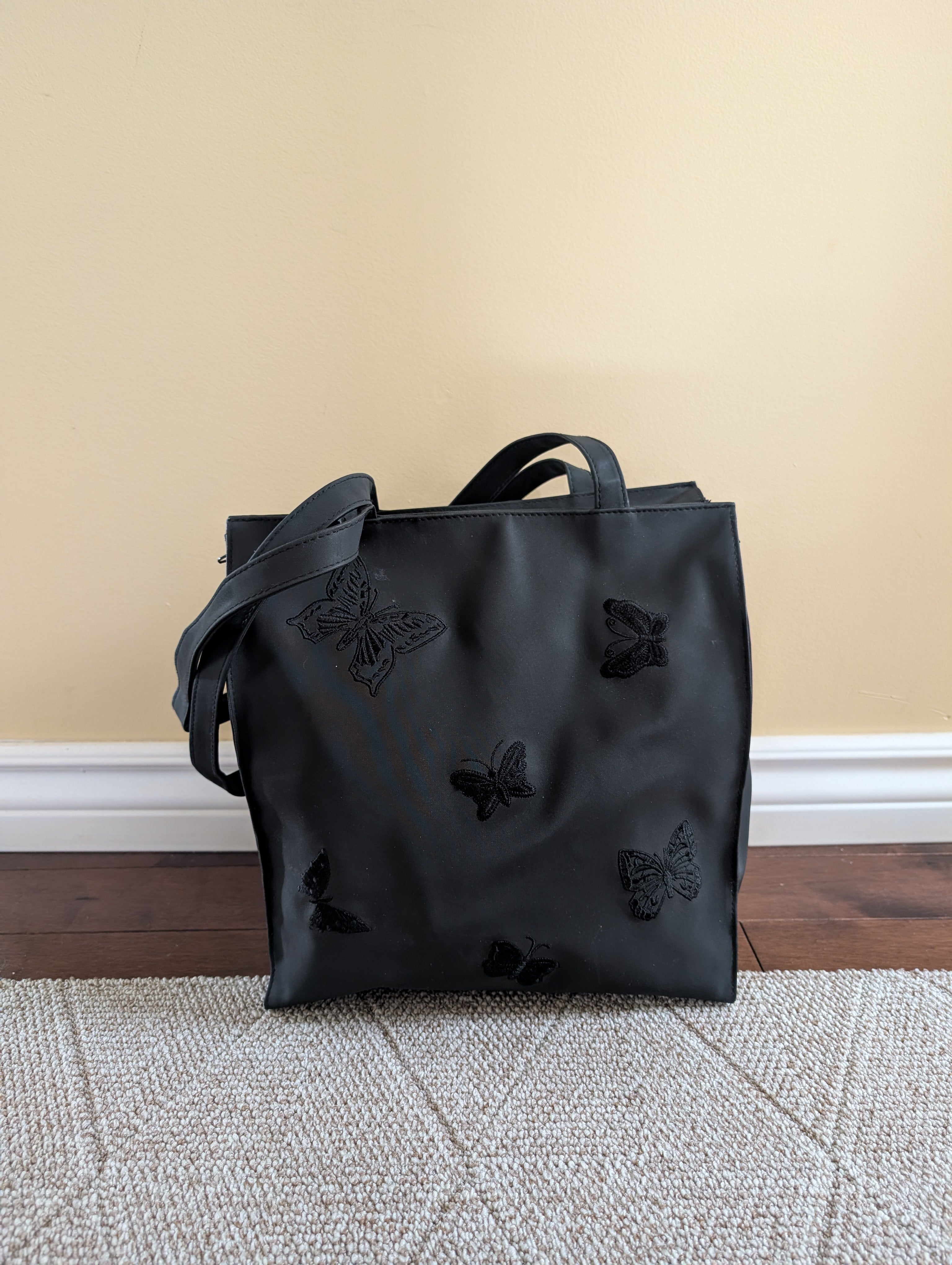 BUTTERFLY PRINT Y2K VINTAGE TOTE BAG