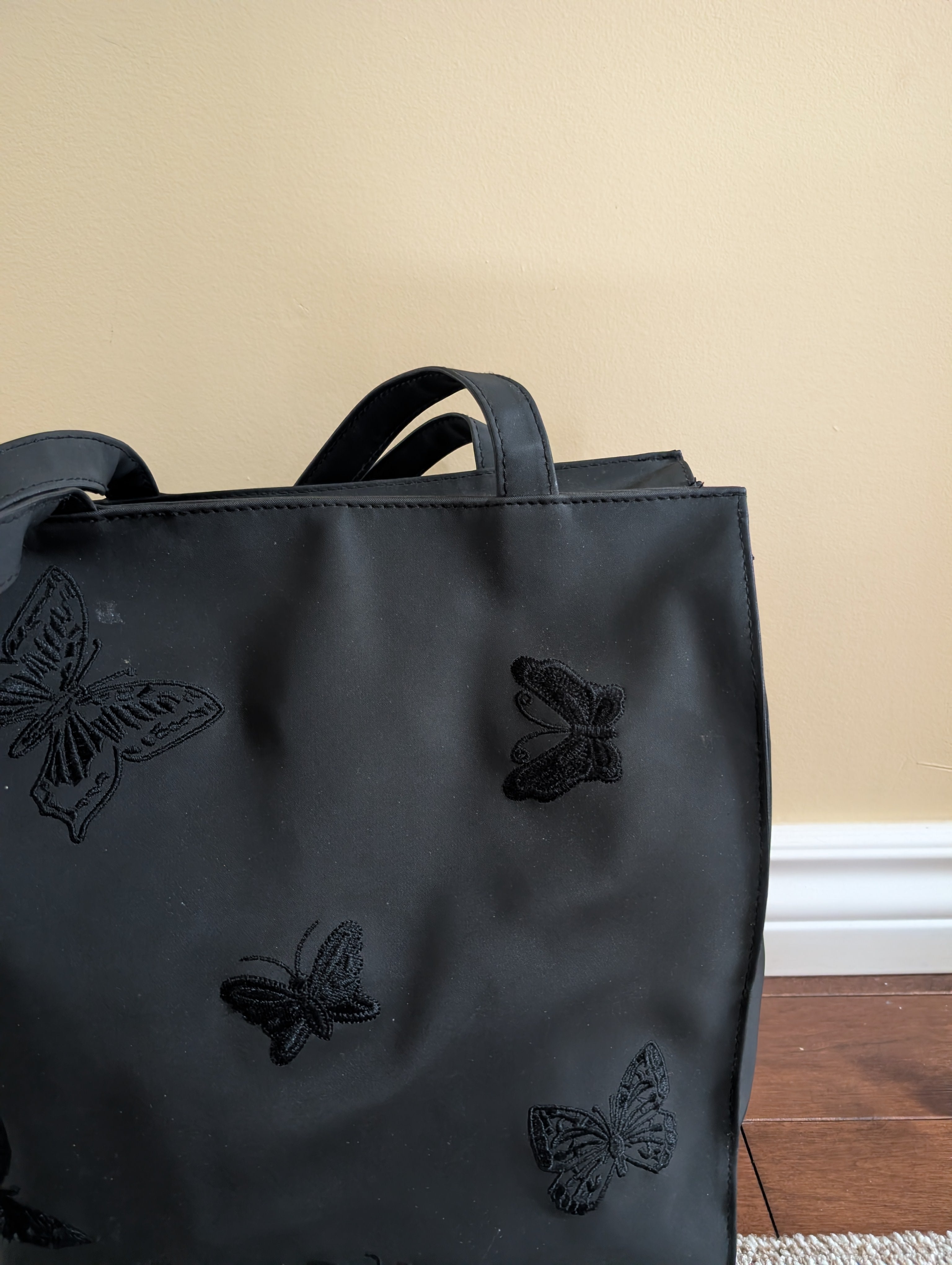 BUTTERFLY PRINT Y2K VINTAGE TOTE BAG