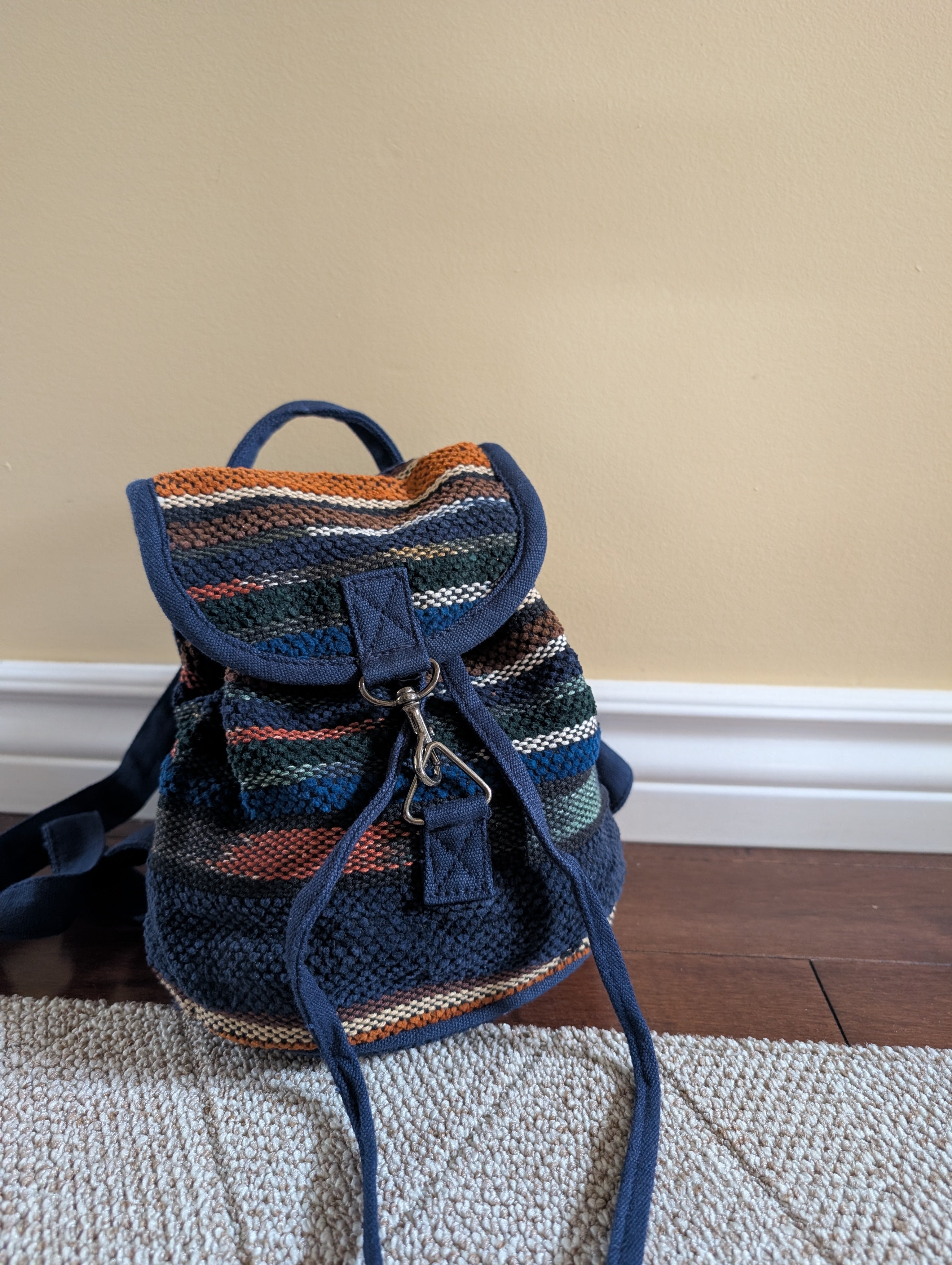 NAVAJO KNIT VINTAGE BOHO MINI BACKPACK