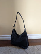 BLACK NYLON VINTAGE Y2K SHOULDER BAG