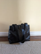 DANIER VINTAGE Y2K BLACK LEATHER SHOULDER BAG