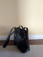 DANIER VINTAGE Y2K BLACK LEATHER SHOULDER BAG