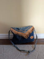 WESTERN 1980s FRINGE ACID WASHED DENIM VINTAGE PURSE