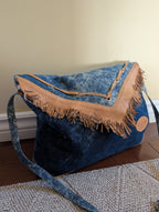 WESTERN 1980s FRINGE ACID WASHED DENIM VINTAGE PURSE