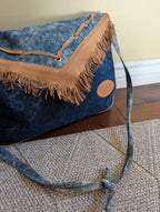 WESTERN 1980s FRINGE ACID WASHED DENIM VINTAGE PURSE