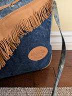 WESTERN 1980s FRINGE ACID WASHED DENIM VINTAGE PURSE