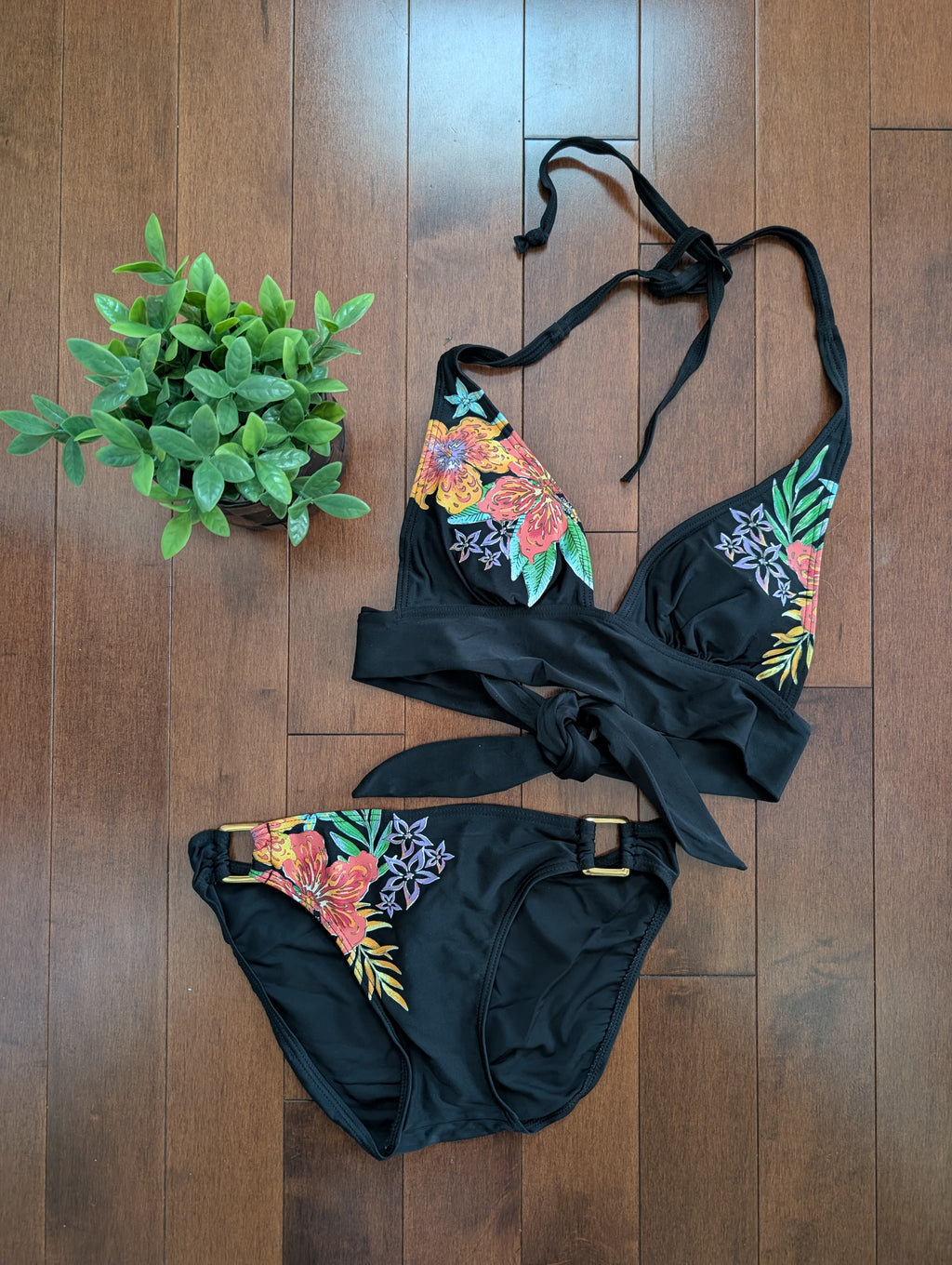 FLORAL DETAIL VINTAGE Y2K BIKINI