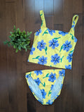 YELLOW FLORAL 90s VINTAGE TANKINI BIKINI