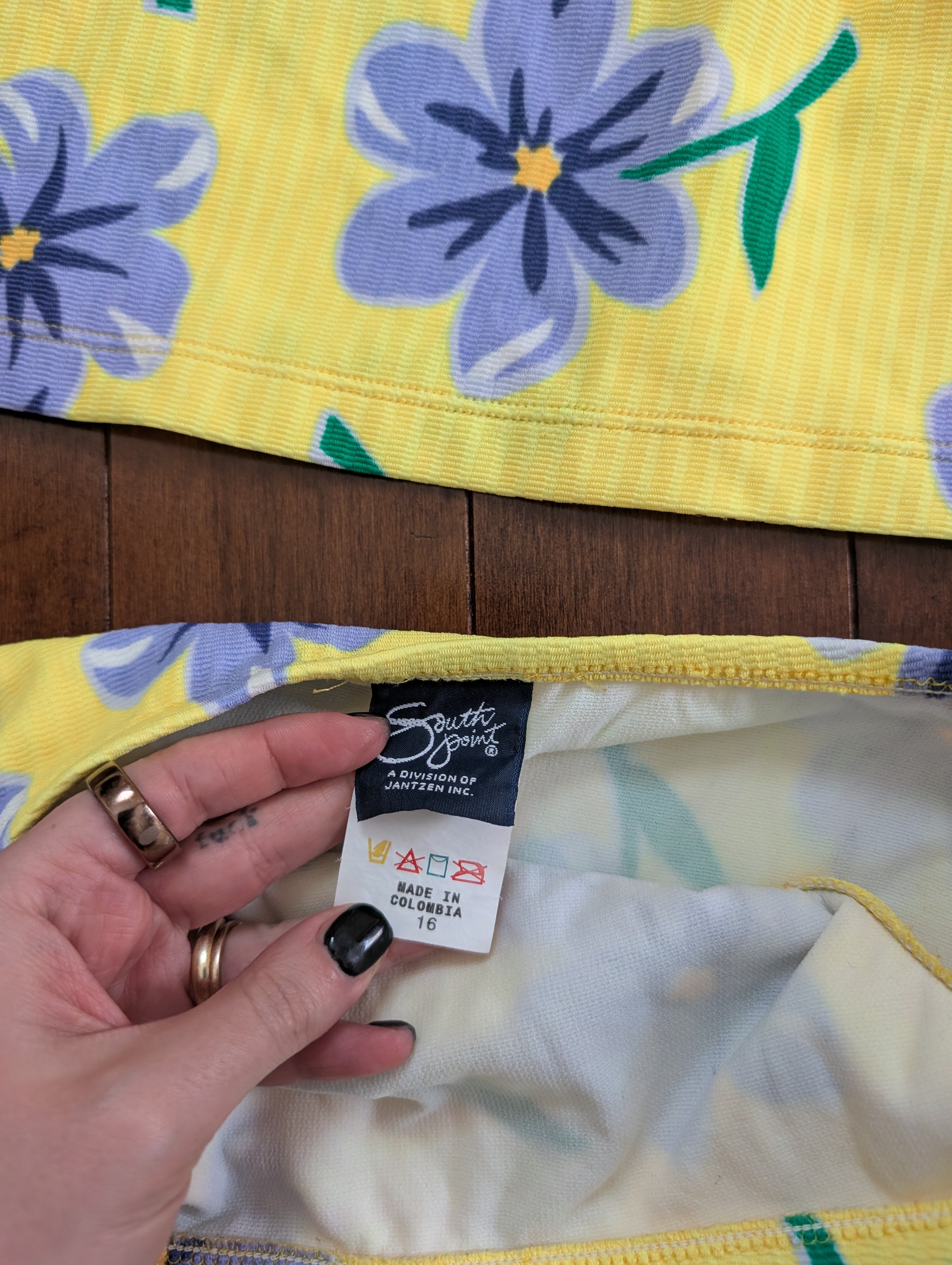 YELLOW FLORAL 90s VINTAGE TANKINI BIKINI